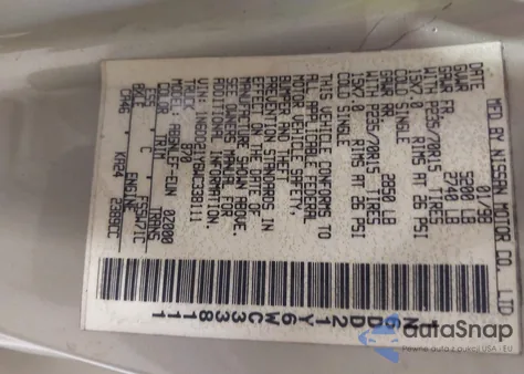 1998 Nissan Frontier Xe z USA, uszkodzony, nr VIN 1N6DD21Y6WC338111